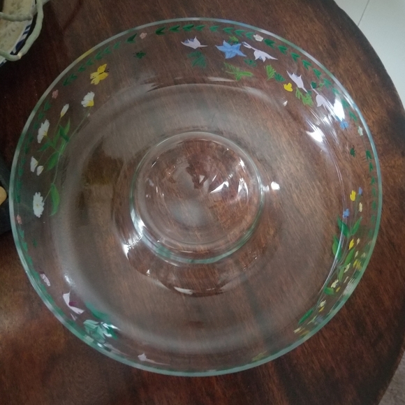 Vintage I. Godinger Hand-Painted & Signed Chip & Dip Serving Bowl - Picture 5 of 6